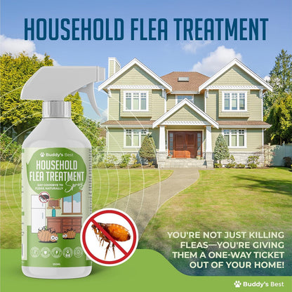 BUDDY'S BEST Twin Pack Household Flea Treatment Spray | 250ml | Non-Toxic & Family-Friendly