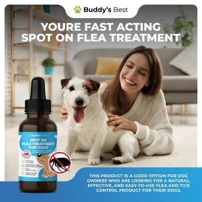 Ultimate Flea Control Bundle - BUDDY'S BEST Household Flea Treatment Spray & Spot On Flea Treatment For Dogs | Non-Toxic & Natural Protection | Complete Home & Pet Solution