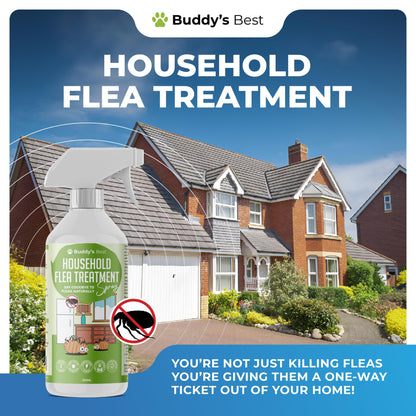 Ultimate Flea Control Bundle - BUDDY'S BEST Household Flea Treatment Spray & Spot On Flea Treatment For Dogs | Non-Toxic & Natural Protection | Complete Home & Pet Solution