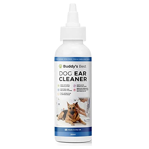 BUDDY'S BEST Dog Ear Cleaner | Premium Dog Ear Drops With 100% Natural Ingredients | Fast, Effective, and Affordable Dog Ear Cleaner Solution | Perfect Itch Free Formula for Fresh Smelling Ears