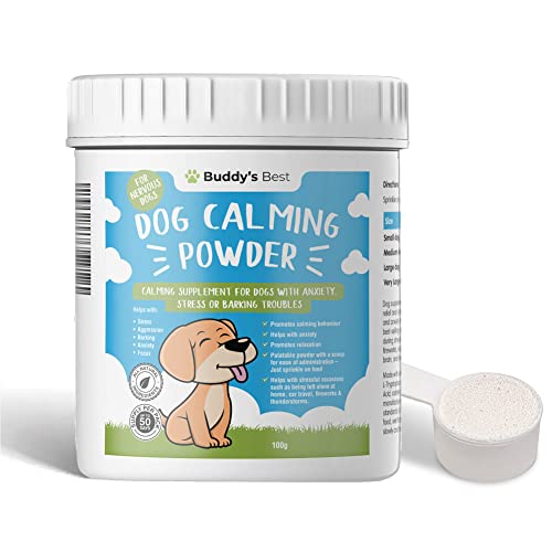 Buddy's Best Dog Calming Powder | Calming Supplement For Dogs With Anxiety, Stress Or Barking Troubles | 100% Natural Ingredients, Helps Dog Anxiety Relief | Dog Calming Products For All Ages & Breeds