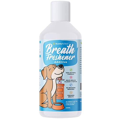 BUDDY'S BEST Dog Breath Freshener | 250 ml Dog Teeth Cleaning Water | Premium Dog Mouthwash for Plaque and Tartar | Ideal Dog Dental Care For Any Breed, Gender, or Size