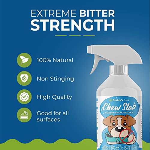 BUDDY'S BEST Anti Chew Spray For Puppies & Dogs | Stop Chewing Training Spray For Dogs | Deters Chewing & Biting | Fast Acting, Effective & Safe Pet Remedy | 250ml