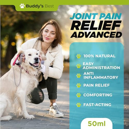 BUDDY'S BEST Joint Pain Relief Advanced For Dogs - Fast-Acting, Natural Formula for Enhanced Canine Mobility & Comfort - 50ml