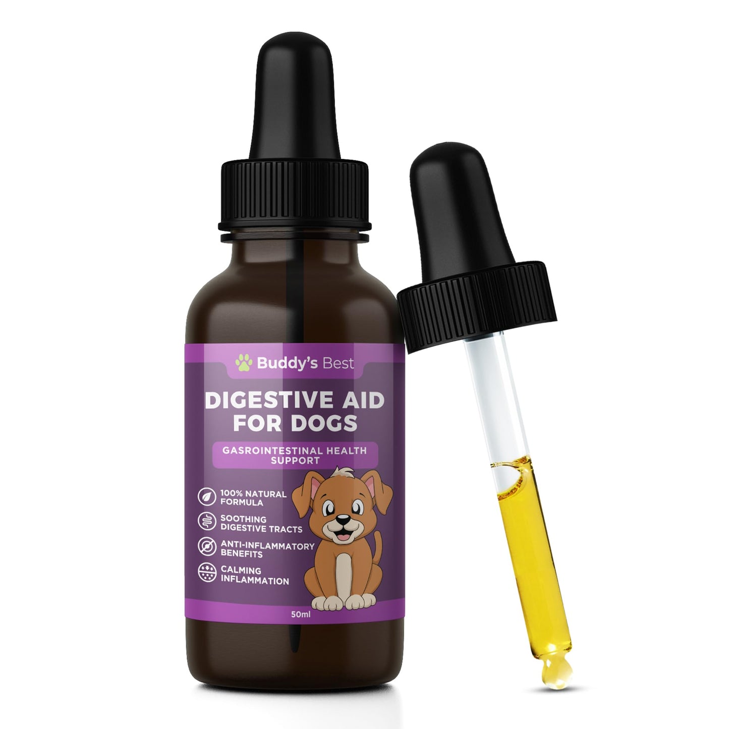 Digestive Aid for Dogs | Soothing & Anti-Inflammatory Blend with Dandelion, Slippery Elm & Marshmallow Root for Optimal Gastrointestinal Health