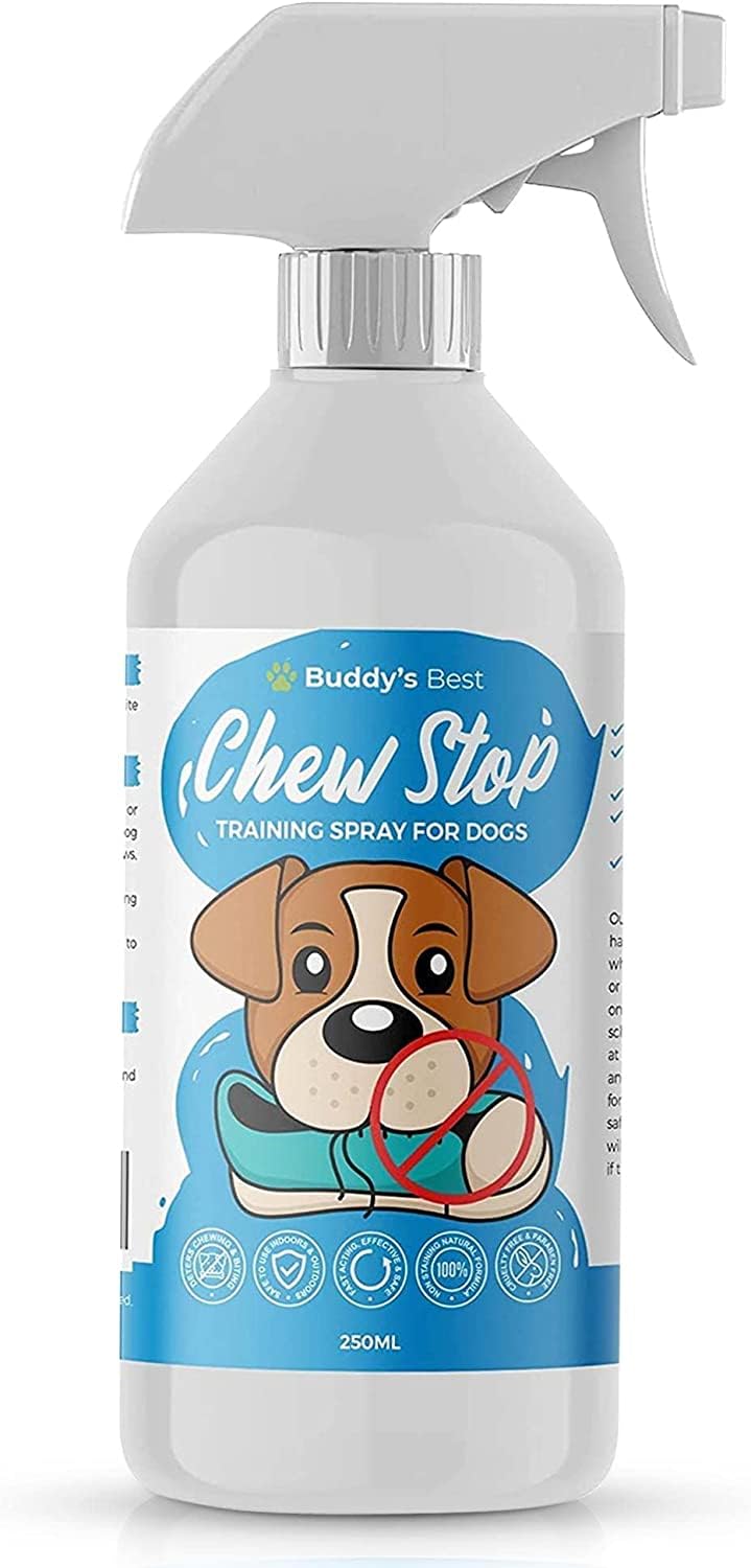 BUDDY'S BEST Anti Chew Spray For Puppies & Dogs | Stop Chewing Training Spray For Dogs | Deters Chewing & Biting | Fast Acting, Effective & Safe Remedy | 250ml