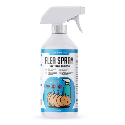 Buddy's Best Flea Spray for The Home | for The Control of Fleas, Dust Mites & Bed Bugs | for Use on Carpets, Pet Beds & Home Furniture | 100% Natural Formula | Pet & Family Friendly