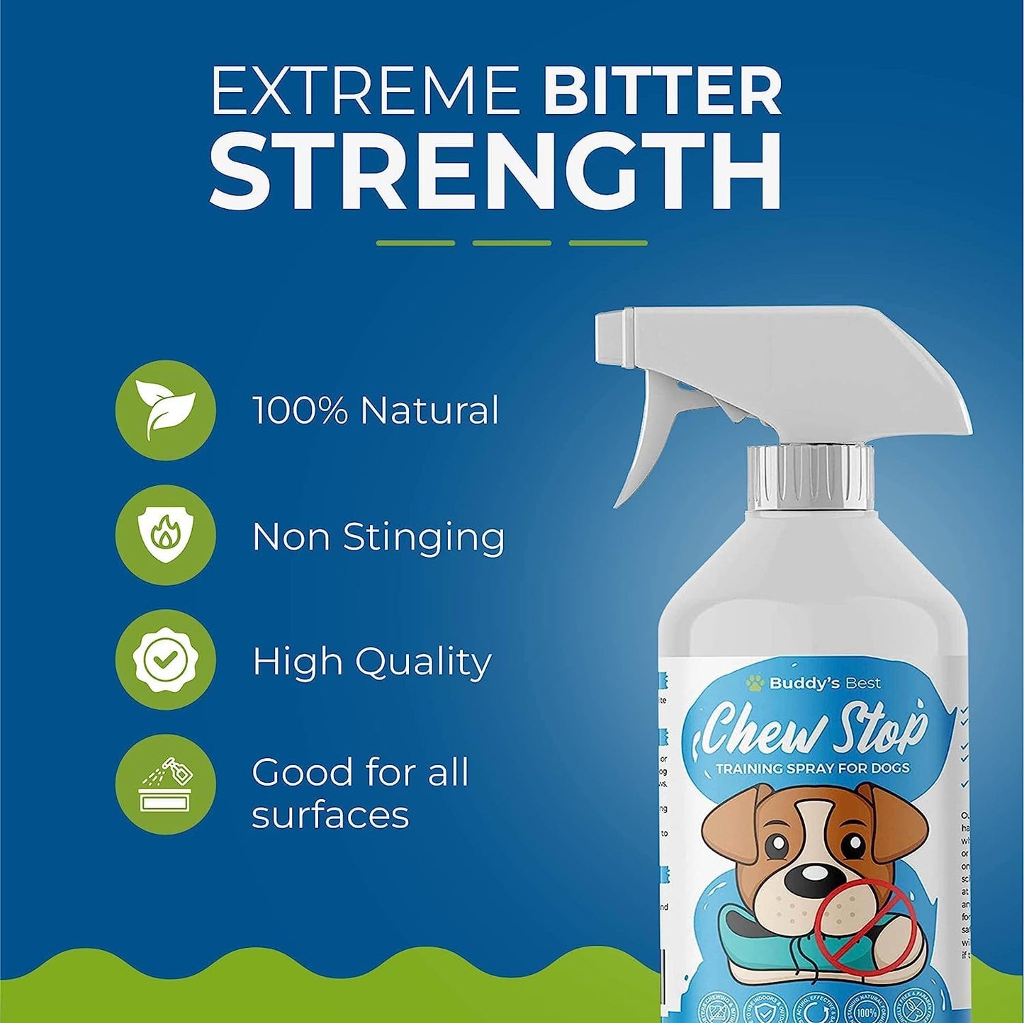 BUDDY'S BEST Anti Chew Spray For Puppies & Dogs | Stop Chewing Training Spray For Dogs | Deters Chewing & Biting | Fast Acting, Effective & Safe Remedy | 250ml