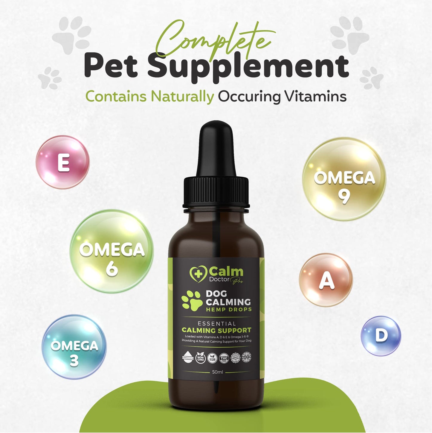 BUDDY'S BEST Dog Calming Hemp Oil | Dog Calming Supplement | For Dog Emotions, Dog Barking & Dog Joints | Omega 3,6,9 For Dogs