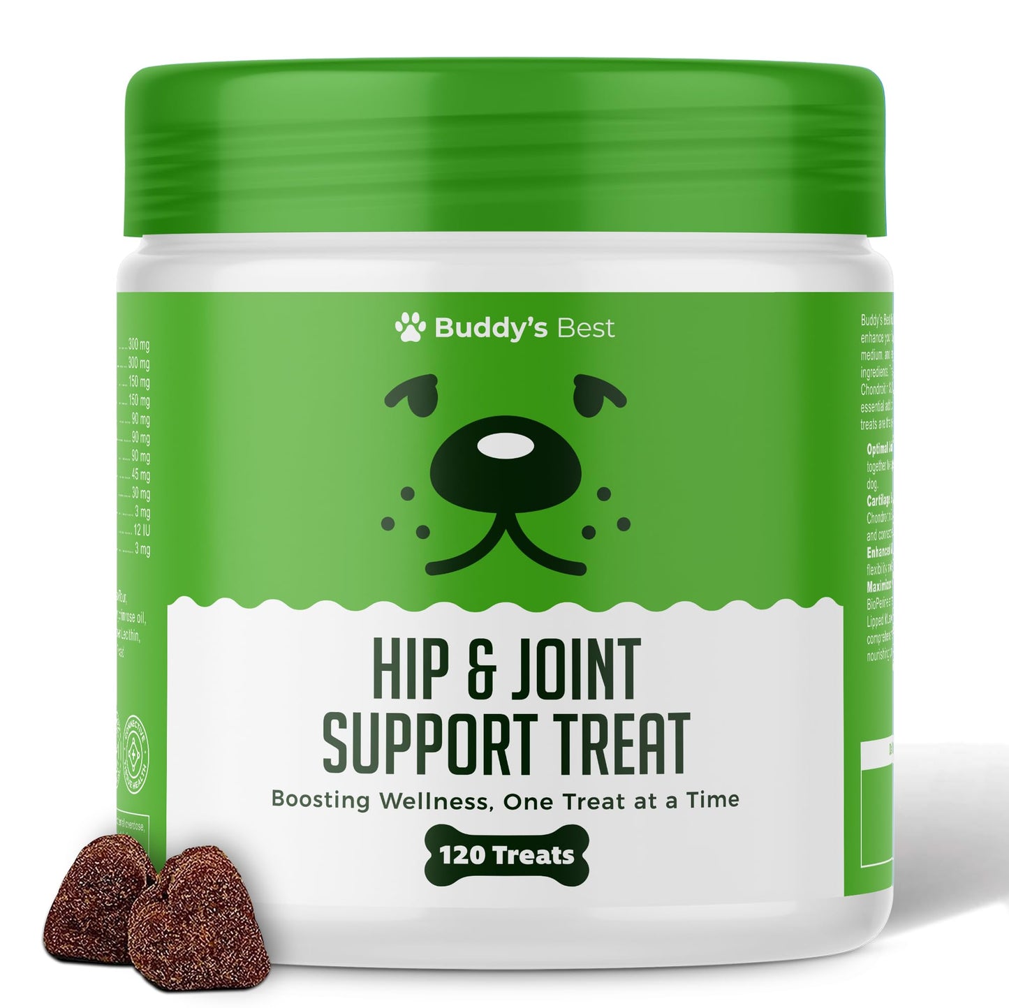 BUDDY'S BEST Hip & Joint Support Treats For Dogs | 60 Chewable Treats