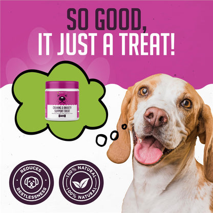 BUDDY'S BEST Calming & Anxiety Support Treats For Dogs | 60 Chewable Treats