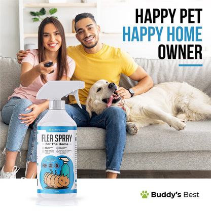 Buddy's Best Flea Spray for The Home | for The Control of Fleas, Dust Mites & Bed Bugs | for Use on Carpets, Pet Beds & Home Furniture | 100% Natural Formula | Pet & Family Friendly