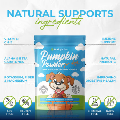 BUDDY'S BEST Pumpkin Powder For Dogs | Great Alternative to Canned Pumpkin | 200g