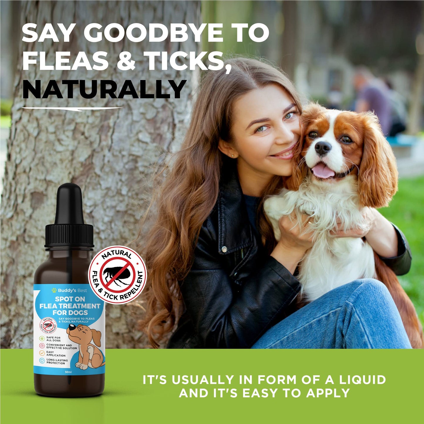 Spot On Flea Treatment For Dogs | Natural Flea & Tick Repellent | Long Lasting & Effective Protection | 50ml